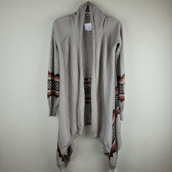 Romeo‎ & Juliet Couture Sweater Womens S Wool Tan Drape Front Open RJ24105 - Picture 11 of 11